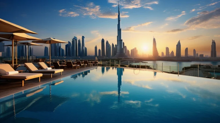 Dubai city skyline view
