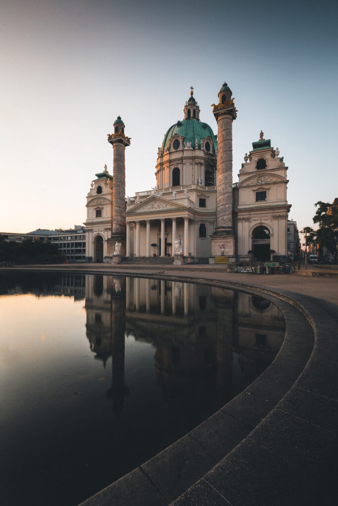 karlskirche church against clear sky Vienna Private Jet Charter – Effortless Access to the Heart of Europe with Güven Air