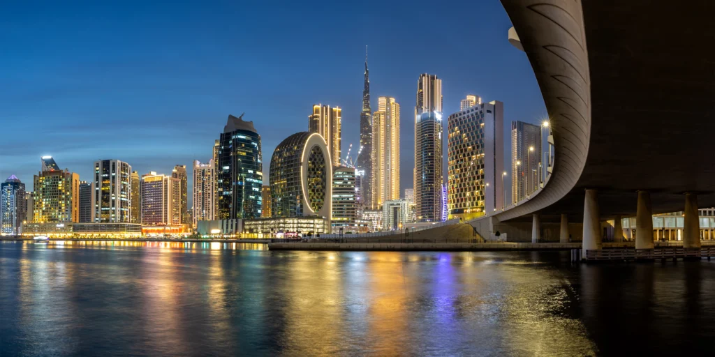 Burj Khalifa skyscraper in Dubai skyline